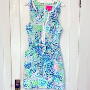 WOMEN'S GULIANNA STRETCH SHIFT DRESS IN BLUE SIZE 16, BLOOMING TOGETHER -IN BLUE